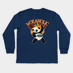 Workaholic Wokaholic Panda Kids Long Sleeve T-Shirt